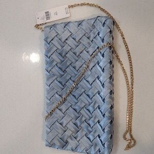 Anthropologie Woven Satin Clutch